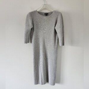 MASSIMO DUTTI | Wool viscose sweater dress ribbed gray sz XS